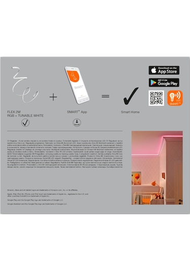 Ledvance Smart Wifi Flex 8,5 W Rgbw 550 LM 2 M Ek Akıllı Led Şerit