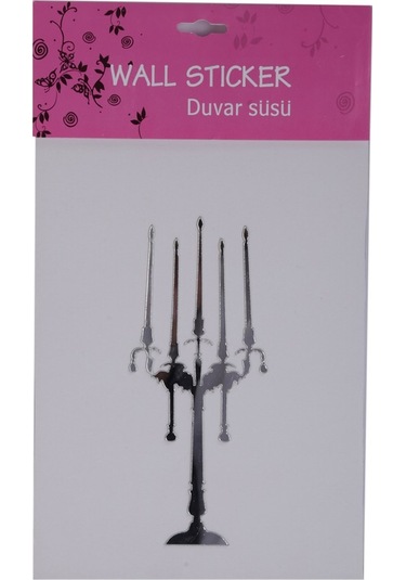 Sıa Aynalı Duvar Süsü (Sticker) Şamdan Şekilli