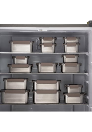 Locknlock Kare Kilitli Paslanmaz Çelik Fırın ve Saklama Kabı 1.3 L Kahverengi