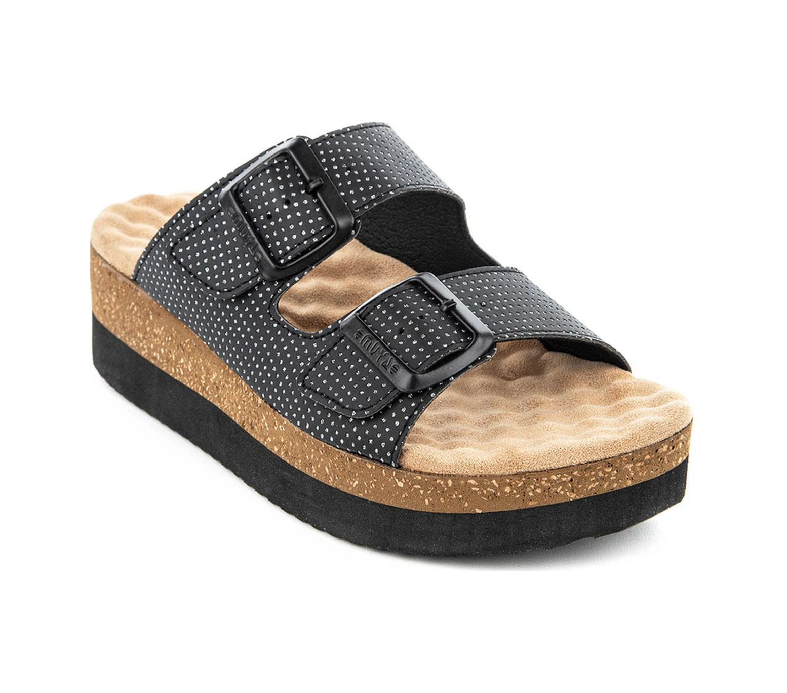 Muya Recast Anatomik Taban Topuk Dikeni Kadın Terlik Siyah - Bej