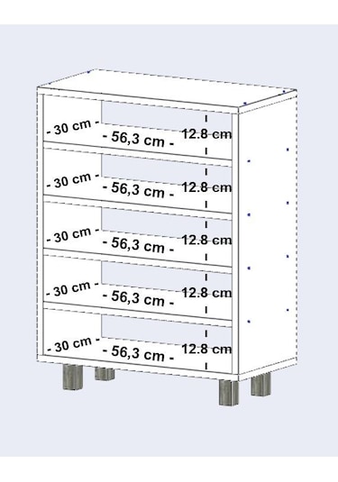 Kenzlife Ayakkabılık Cimcime5 Byzbyz 83 060 32 Kapaklı 5 Raflı 15 Çift Ayakkabı Kapasitesi Ahşap