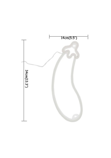 Suntek Led Patlıcan Neon Burcu Duvar Lambası Gece Dekorasyon Beyaz Çok Renkli
