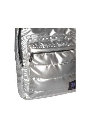 Biggdesign Moods Up Calm Kapitone Sırt Çantası Su Geçirmez Hafif Okul Ve Laptop Çantası Gümüş Renk Gümüş