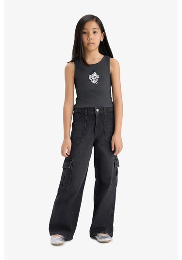 Defacto Kız Çocuk Disney Mickey & Minnie Bisiklet Yaka Atlet E6519a825hsar211 Antrasit