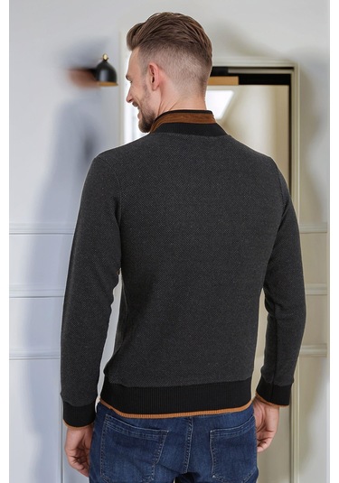 9039 Dewberry Erkek Sweatshırt-siyah-gri Siyah-gri