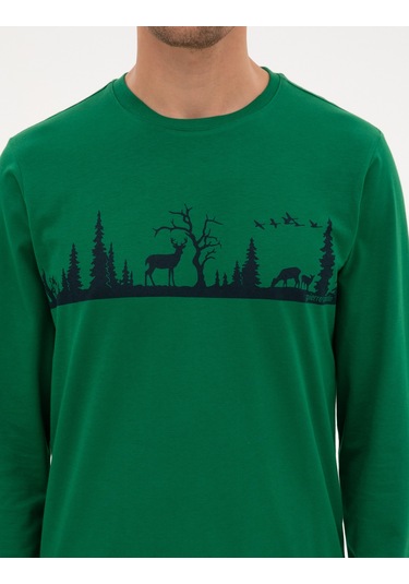 Pierre Cardin Erkek Yeşil Pijama Takım 50322636-700 Yeşil