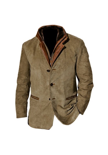Retro Moda Şık Gündelik Erkek Ceket Haki