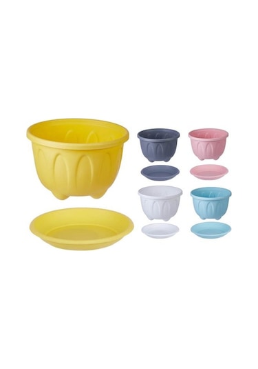 Gri Saksı Avlu İçin Yararlı Hafif Yuvarlak Plastik Bahçe Ekici Yüksek Kaliteli Güzel L