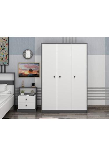 Life Gardırop Beyaz - Antrasit