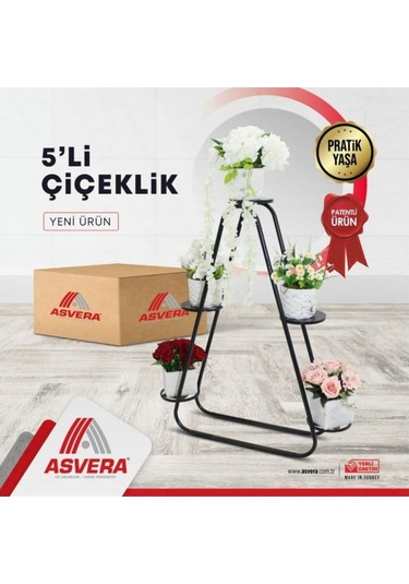 Asvera Üçgen Beşli Çiçeklik