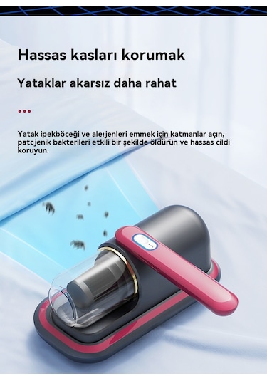 Jian Fan Evşarj Edilebildir Akar Temizleme Aleti Büyük Emişçiftçi Vuruşlu Ultraviyole Sterilizasyon Akar Temizleme Elektrikli Pürge Yatağ Kırmızı
