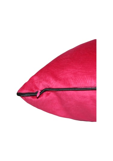 Biyeli Kırlent Yastık Kılıfı Koyu Pembe Rengi 45x45