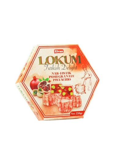 Elvan Nar-Fıstıklı Lokum 250 Gr. (1 Paket)
