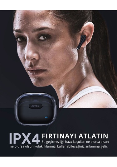 Aukey EP-M2-BK 13mm Sürücülü Bluetooth 5.3 IPX4 Kablosuz Kulaklık