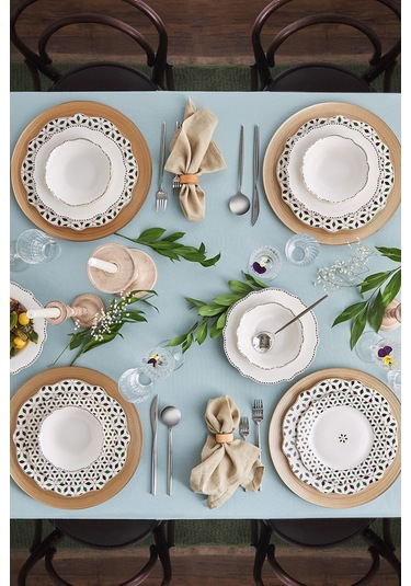 Karaca  Almond Tropez 24 Parça 6 Kişilik Porselen Yemek Takımı