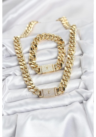 Zarif Vücutlar İçin Xuping Gurmet Stil Golden Kolye Bileklik Seti Gri