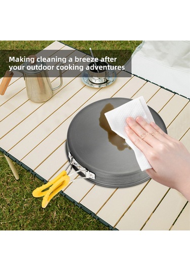 Alocs Yapışmaz Tava Alüminyum Alaşımlı Orta Katlanır Saplı Siyah