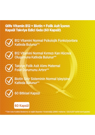Vitamin B12 - Metilkobalamin B12 Vitamini 1000 Mg 60 Kapsül