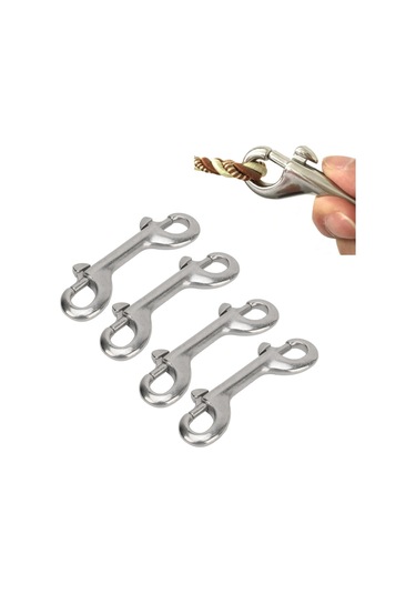 Lemestar 316 Paslanmaz Çelik Denizcilik İki Uçlu B Tipi Yaya Kanca, 115mm, 4 Adet - Deniz Ortamı İçin Dayanıklı, Güvenli Kapatma Mekanizması