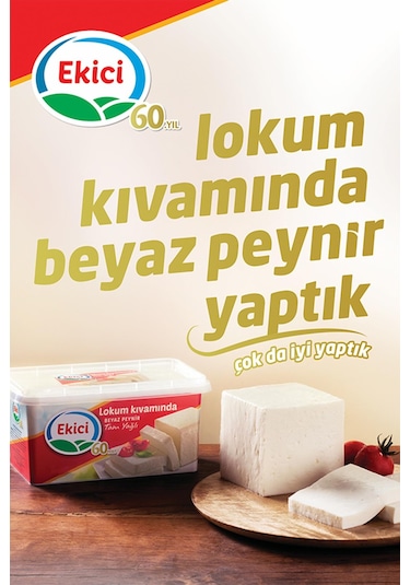 Ekici Tam Yağlı Lokum Kıvamında Beyaz Peynir 800 G + Ekici Taze Kaşar Peyniri 600 Gr 2'li Lezzet Paketi