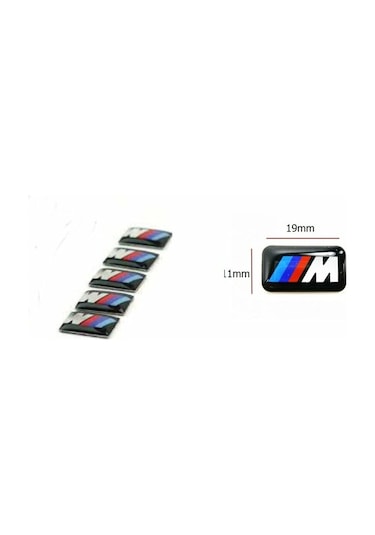 Bmw M Logo Sticker Amblem Jant Direksiyon Cam Düğmesi Üstü 5 Adet