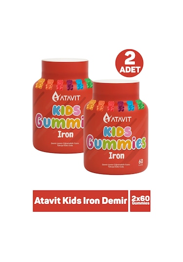 Atavit Kids Iron Demir 60 Gummies 2 Adet