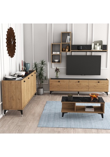 Moxenmobilya Moxen Mtsk2 Mira Tvünitesi-Orta Sehpa Ve Konsol Sepet Yemek Odası