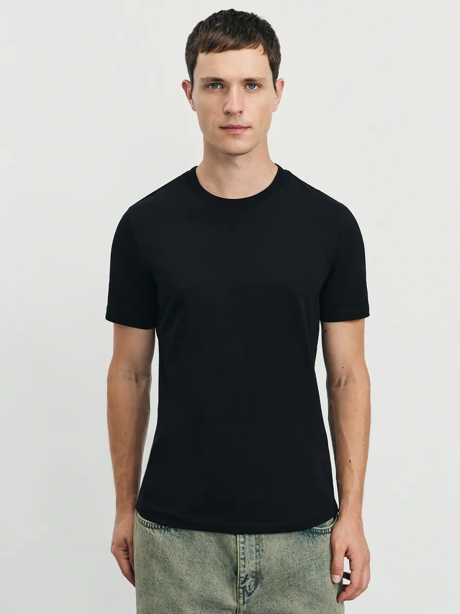 Zarına Spor İçin Düz Renkli Uzun Tişört 246052498 Siyah