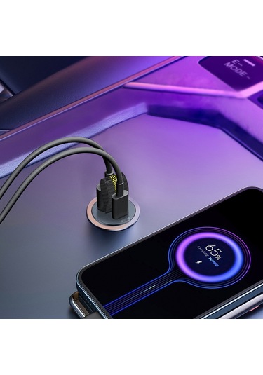 Konesam Qc3.0+pd30w Çift Portlu Hızlı Şarj Cihazı - Araç İçin Güvenli Ve Dayanıklı Şarj Aleti