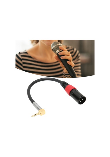 Yaleker L-shape 3.5mm Trs Erkekden Xlr Erkek Audio Kablosu, 24k Altın Kaplama, Gürültü Azaltma, 1m, Bilgisayar/mp3/dvd/tv Uyumlu, Pvc + Metal Malzeme