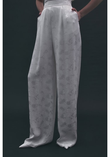 Sateen Camila Pantolon - Ekru-137188 Ekru