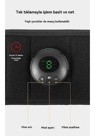 Maoyaya Masaj Değişiklikleri Nabzı Mikro Akım Karın Masaj Aleti Siyah Siyah