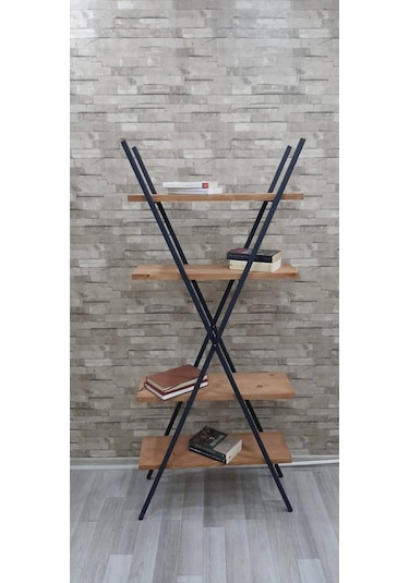 Umutpark Umutpark Umuthomedesing Metal Masif Ahşap Kitaplık.