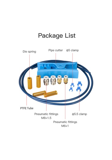 Suofeng Creality 3d Yazıcı Aksesuarı: 1 Metre Ptfe Boru Ve Pnömatik Bağlantı Kitleri Kesici Ve Yay Dahil