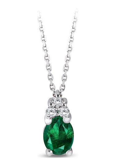 0.26 Karat Pırlantalı Zümrüt Kolye
