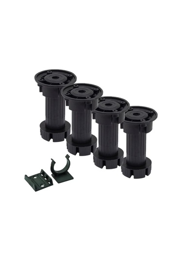 Aksmebel Mobilya İçin Plastik Ayaklar 100 Mm Ayarlanabilir 4 Adet 278277918 Siyah