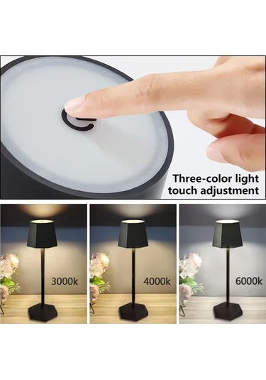 Topshop1 Beyaz Dokunmatik Dimli 8 Köşeli Led Masa Lambası, Usb Şarj, Ayar Çubuğu, Işık Stüdyo Aydınlatma