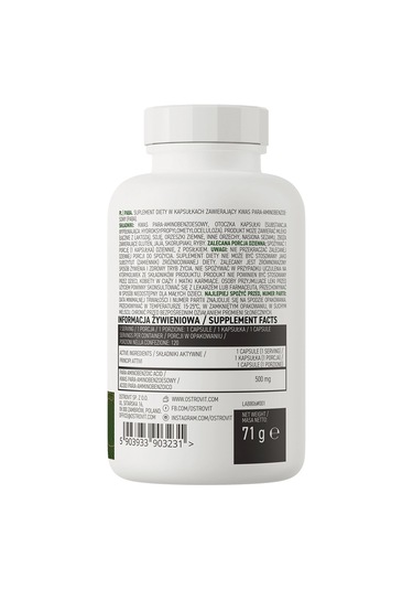 Ostrovit Paba Folik Asidin Öncüsü 500 Mg 120 Caps