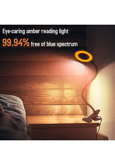 1 Adet Klipsli Okuma Lambası, 48 Led Mavi Işık Bloke Amber Diğer