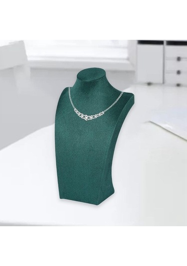 Trendooze Yeşil Vitrin Styleb-29cm Showroom Organizatörü Mücevher Koyu Kolye Göğüs Göğüs Depolama 29cm Wu