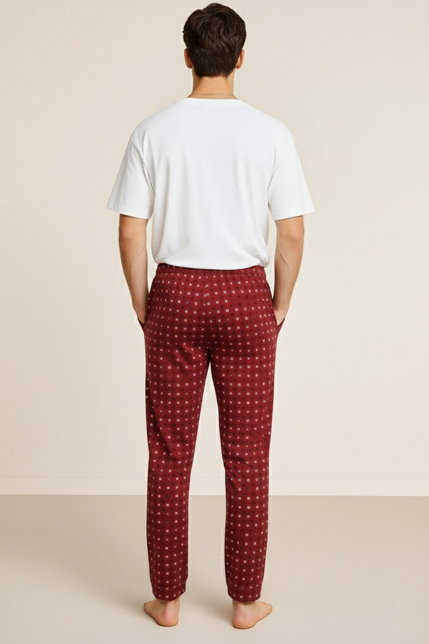 Erkek %100 Pamuk Cepli Ekose Pijama Altı Desen 10 040 Desen 10