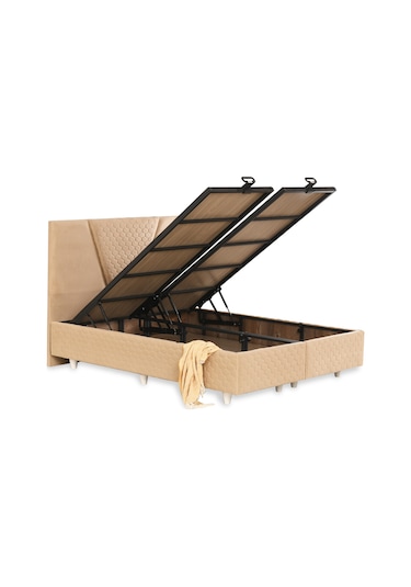 Çift Kişilik Makina Kapitoneli Baza Yatak Başlık Seti 100 x 200 CM