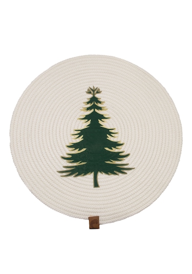 Christmas Yılbaşı Ağaç Temalı Beyaz Amerikan Servis Supla 35cm Beyaz