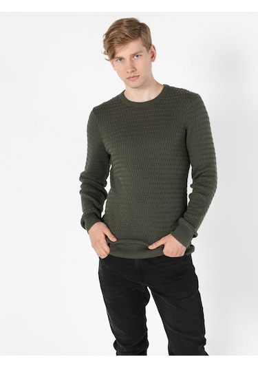 Colin's Slim Fit Haki Erkek Kazak CL1056031_Q1.V1_KHA