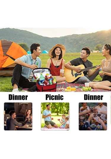 Qianfan Soğutucu Çanta, Küçük, Termal Çanta, Katlanabilir, Lacivert