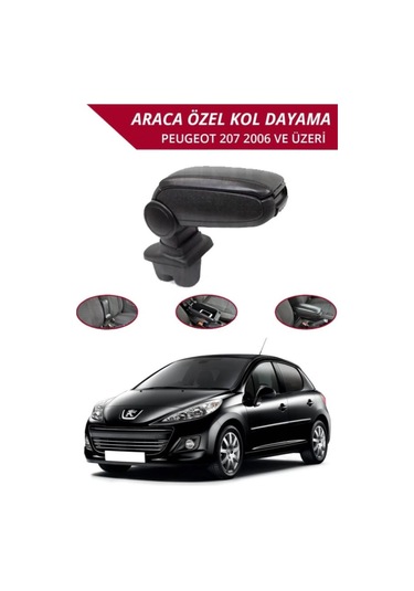 Peugeot 207 Araca Özel Kol Dayama Kolçak Vidasız Montaj