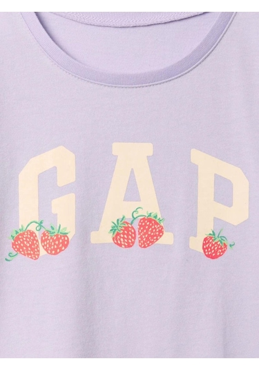 Kız Bebek Gap Logo Grafikli T-shirt Lila-6000 Lila