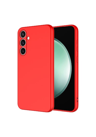 Adige Samsung Galaxy A36 Uyumlu Kılıf Lansman İçi Kadife Silikon Kırmızı + Ekran Koruyucu