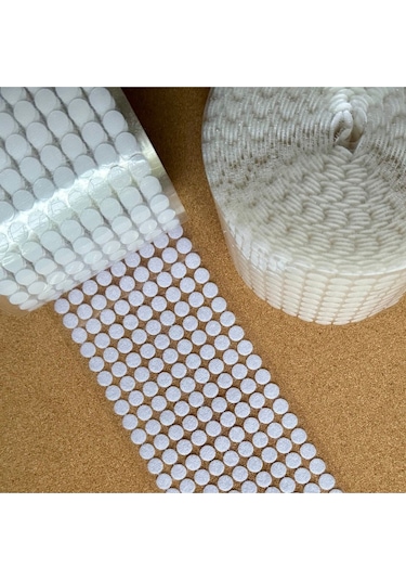 108 Adet 1 Cm Cırt Bant Yuvarlak Para Para, Arkası Yapışkanlı Beyaz