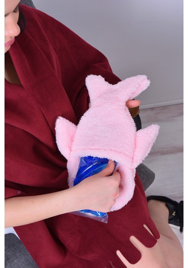 Shark Desenli Pembe Su Torbası Kılıfı Yumuşak